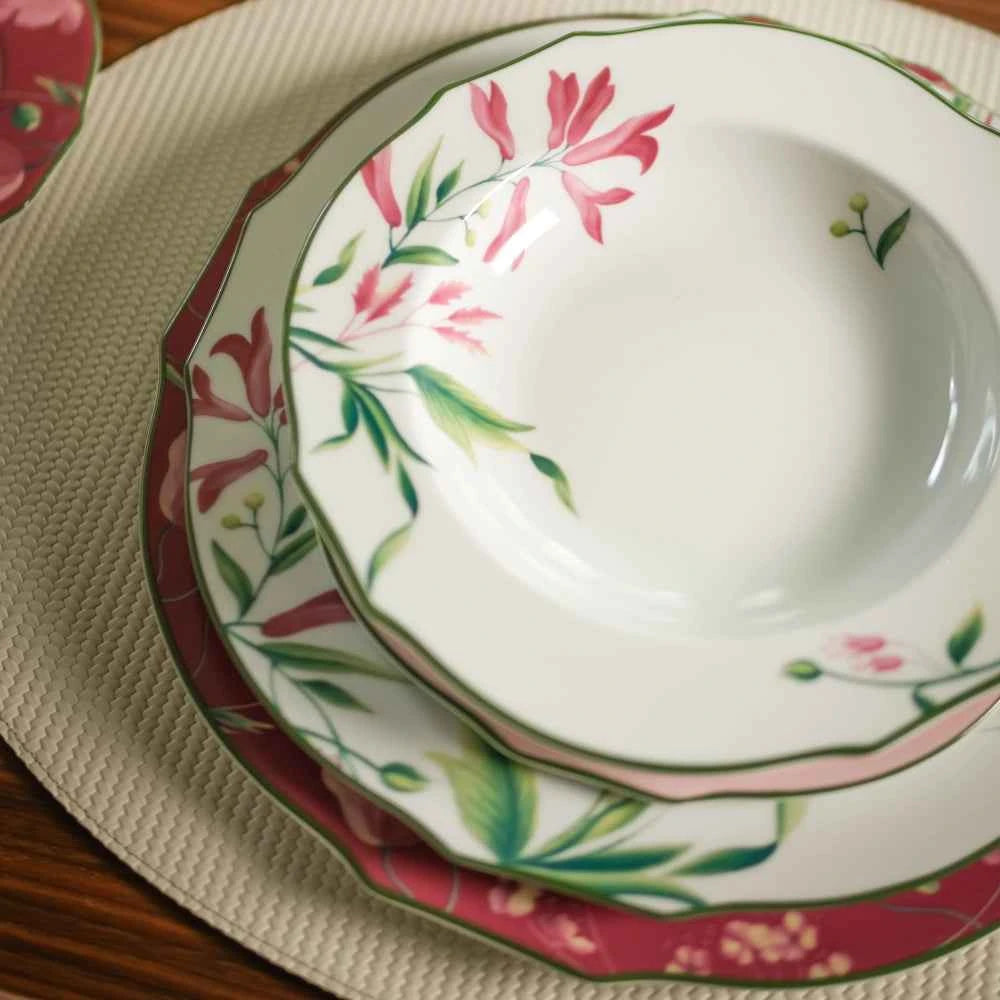 Florenza Malva Pink Soup Plate by Ginori 1735