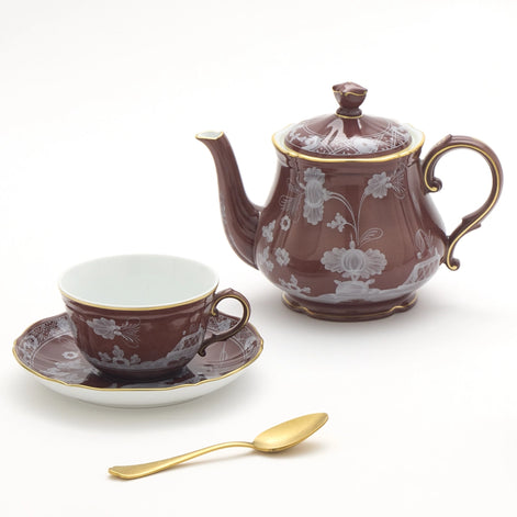 Oriente Italiano Castagna Tea Sauser by Ginori 1735