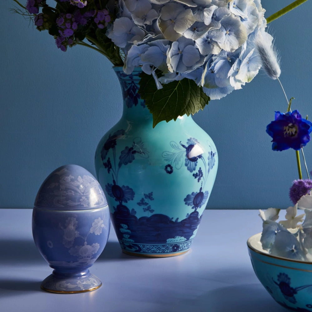 Oriente Italiano Pervinca Egg with cover by Ginori 1735