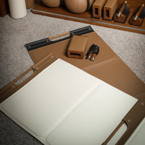 PENT. MATA™ Handcrafted Leather Fitness Mat Large