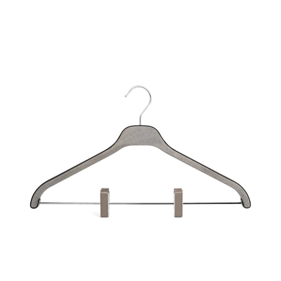 Coat and trouser hanger with clips
