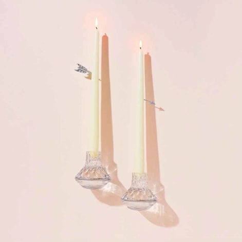 Saint-Louis Folia Set of Two Small Candlesticks