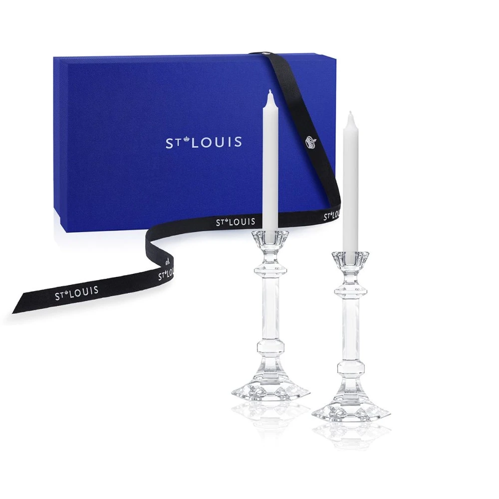 Saint-Louis Jardy Set of 2 Crystal Candlesticks