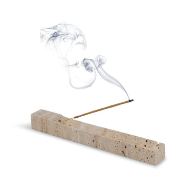 STONED Beige Travertine Incense Holder