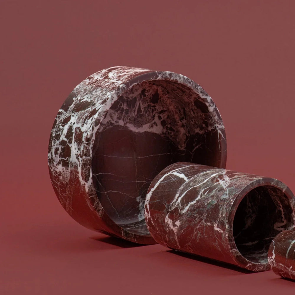 Burgundy Marble Fruit Bowl