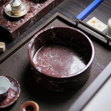 STONED Burgundy Marble Fruit Bowl