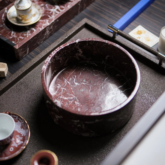 Burgundy Marble Fruit Bowl