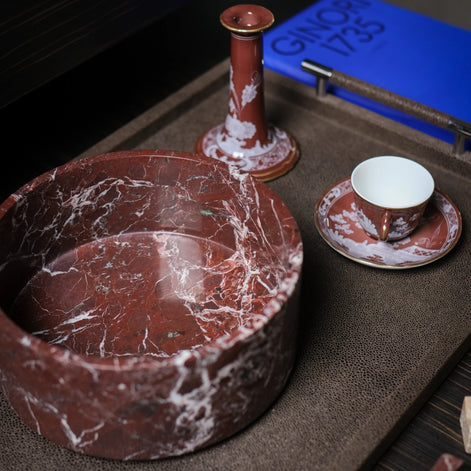 Burgundy Marble Fruit Bowl