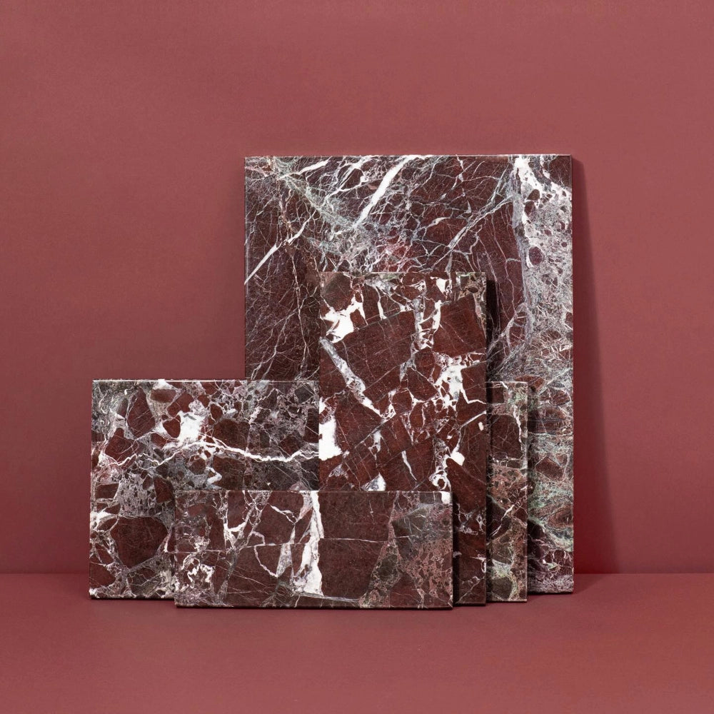 Burgundy Marble Square Tray
