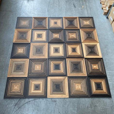 Wonderwall Studios Ledger Bog Oak Wall Panel via Archideco Interior Gallery